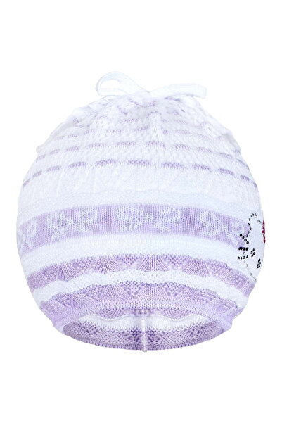 OEM Căciulă-eșarfă tricotată New Baby pisicuță mov, mărimea 104 (3-4 ani)