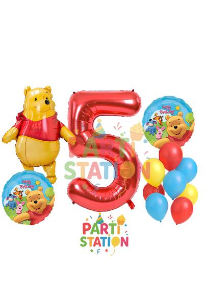 Parti Station مجموعة بالونات عيد الميلاد للعمر الخامس من ويني ذا بوه - مجموعة...