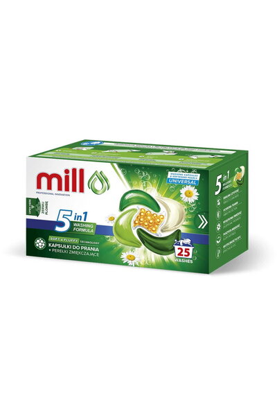 Mill MADONIS PRO 5k laundry capsules + UNIVERSAL softening beads, 25 pcs