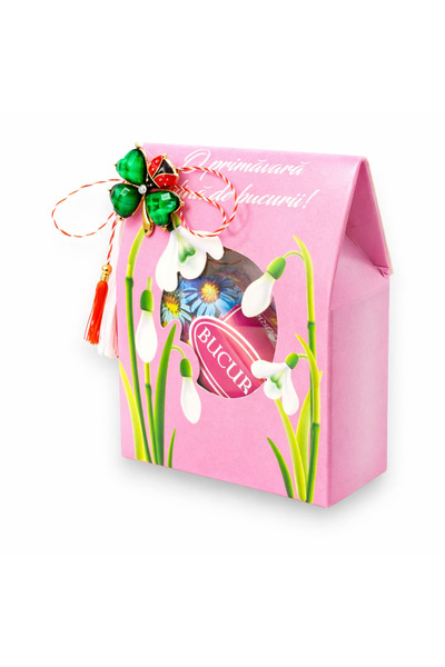 Bucuria SET 10 x PINK SNOWFLAKES (CLOVER Brooch) – Bucuria Candy, Spring Gift