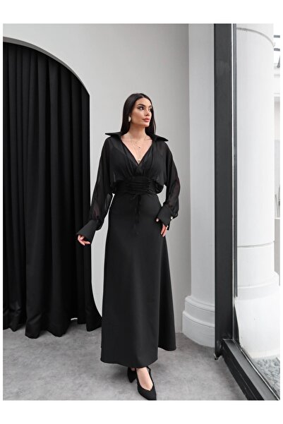 ESRAHELVACI Waist Detail Tulle Long Dress