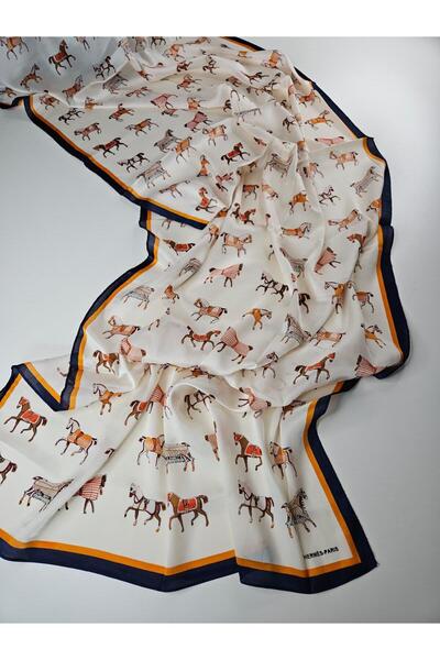 Shiva Scarfs شال حرير فوال بتصميم حصان، إكسسوارات، أوشحة حريرية، شال، حجاب