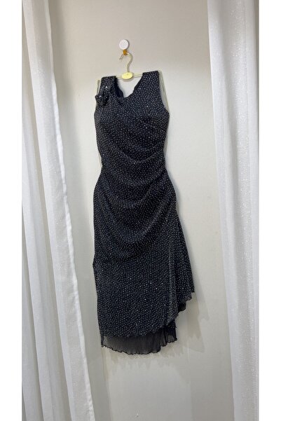 dalaa shimmering chiffon dress