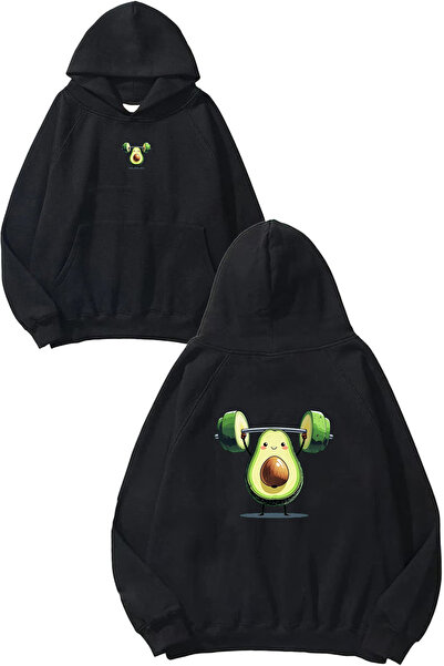 VSRN Φούτερ με κουκούλα Halterci Avocado Design με στάμπα, σε μεγάλο μέγεθος,...