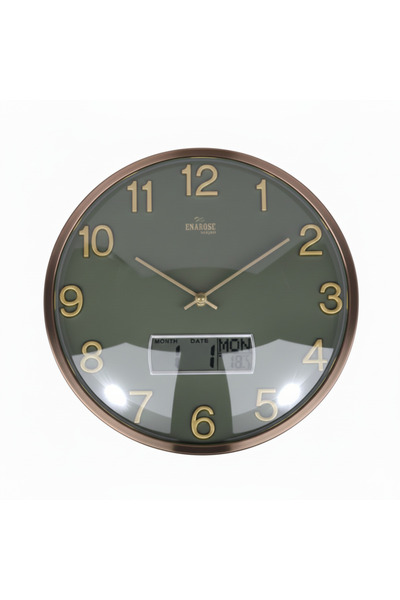 Enarose A551125-1 Duvar Saati - Dijital Takvim ve Termometreli