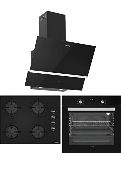 Hafele Luce Siyah Ankastre Set 5 (Luce Ocak + Luce Fırın + Luce Davlumbaz)