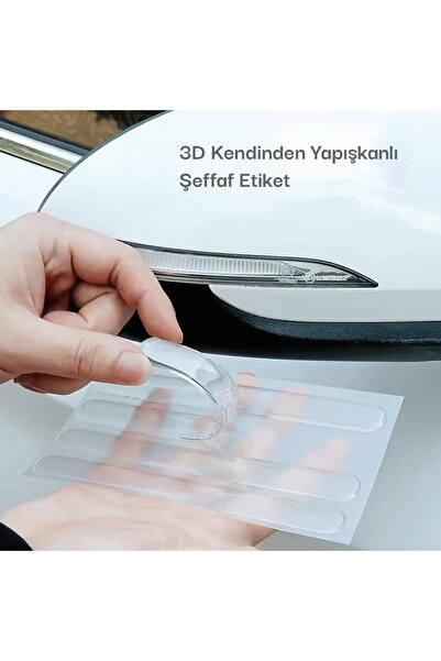Redline Grafik Universal 4 Adet Şeffaf Yapıştırma Araba Etiket Motosiklet Dik...