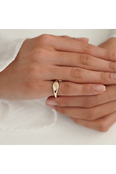 ALTINTAŞ KUYUMCULUK Mini Oval Şövalye Altın Yüzük