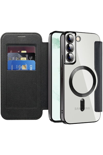 Techsuit Case for Samsung Galaxy S22 Plus 5G - SmartMag Book Case - Black