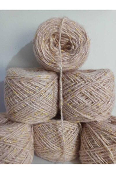 İPEK YÜN İPLİK DÜNYASI Moher Knitting Yarn Twisted (Roz pudră) Mix de sclipic...