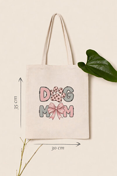 AYDESİGN Dog Mom Printed Stylish and Durable Canvas Fabric Tote Shoulder Bag
