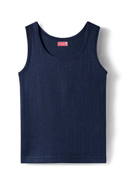 Babyhug Knit Sleeveless Solid Thermal Vest - Navy Blue