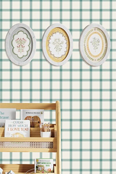 Piksel Grafik Thin Gingham Striped Checkered Patterned Wall Sticker