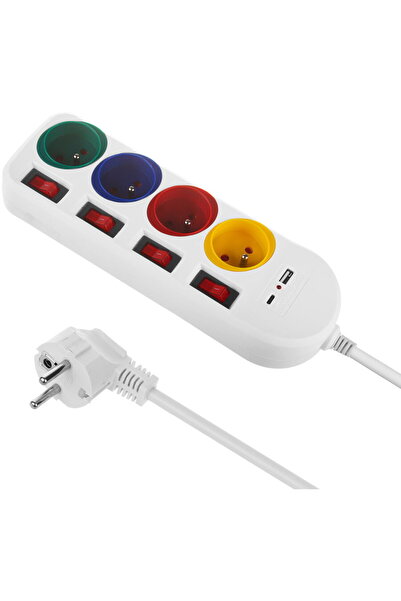 Maclean MCE508 W Power Strip with USB A/C Input