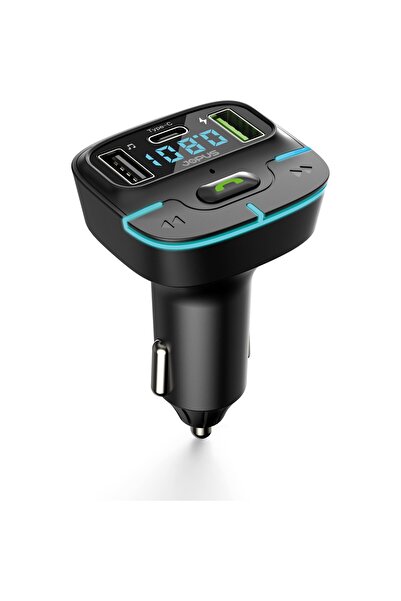 TEKNOPARKTA Araç Fm Mp3 Transmitter Bluetooth Araç Kiti USB Type-C Hızlı Şarj...