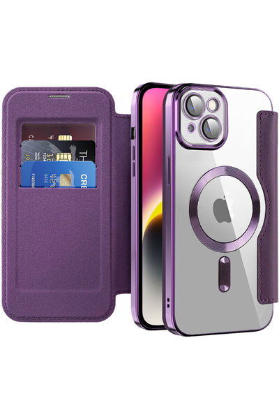 Techsuit SmartMag Book Case for iPhone 14 Plus - Purple