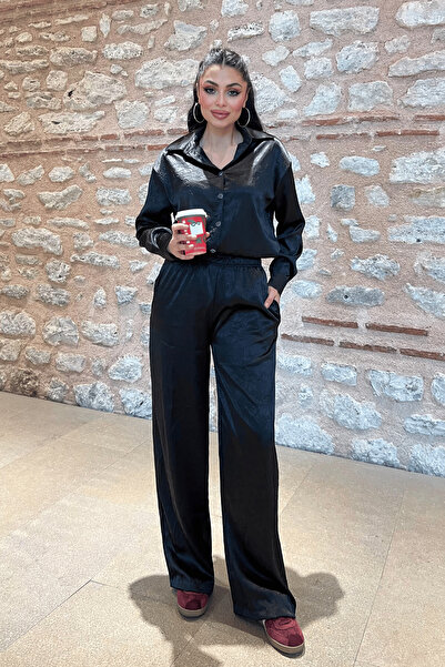 giyimmasalı Satin Fabric Set - Black