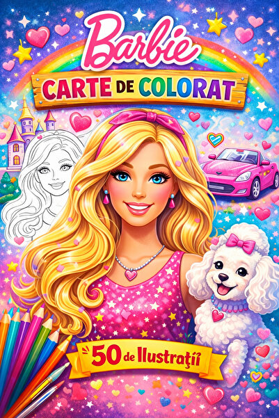Barbie Coloring book, 50 Barbie illustrations, A4