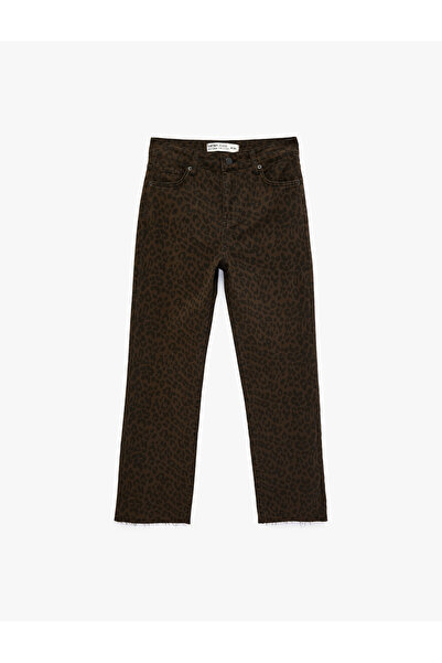 Koton Leopard Patterned Slim Fit Jean Trousers