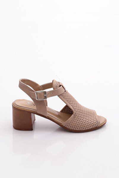 DGN 059 Women's Rubber Detailed Heeled Sandals