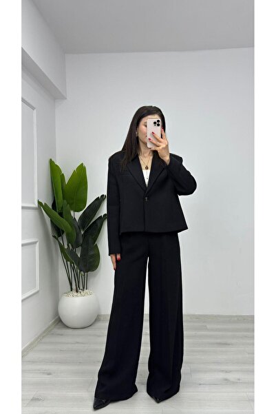 TUNAM BUTİK 9489 Premium Jacket Pants Suit Black