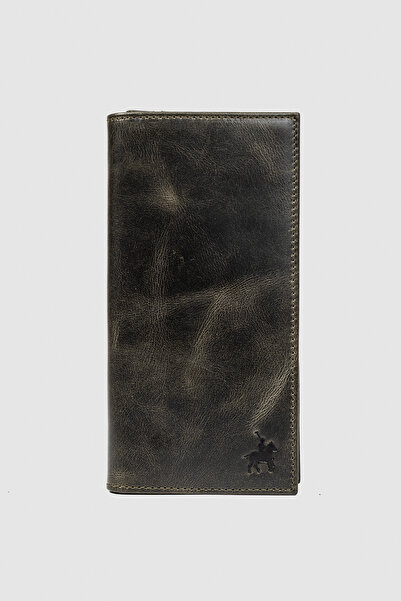 LEWİS POLO Jena Genuine Leather Convenient Crazy Green Men's Wallet with Plen...