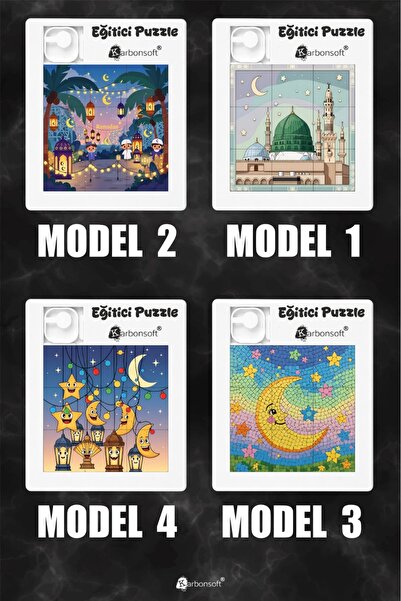 karbonsoft Ramazan Mini Yapboz – Eğitici 3x3 Puzzle (9 Parça)