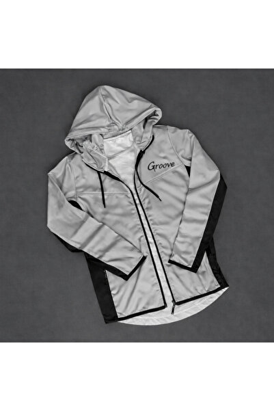 NOFLEN Hooded Scuba Groove Printed Zippered Jacket