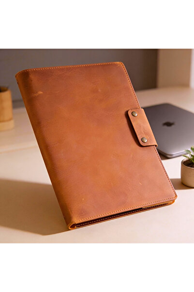 Leather Anatolia Hakiki Deri El Yapımı Kahverengi A4 Defter Kılıfı, Deri Ajanda Çantası, Hakiki Deri Organizer