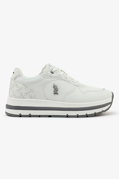 U.S. Polo Assn. Women's All-White Low-Top Sneakers - Classic Minimalist Desig...