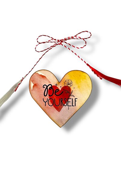POPSİ Broșă din lemn - Inimă „Fii tu însuți”