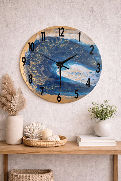 rustikhomedecor Epoksi Duvar Saati 30 cm – Rustik Tasarım
