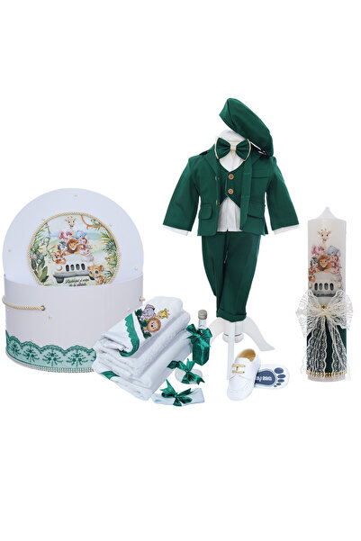 Recostore Set trusou complet pentru botez baieti, model Jungla, 15 piese, Rec...
