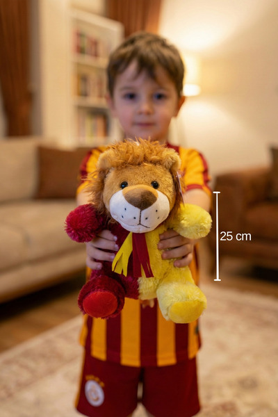 TUENGİ STORE Sarı Kırmızı Sevimli Aslan Peluş Oyuncak - 25 cm Aslan Peluş Tar...