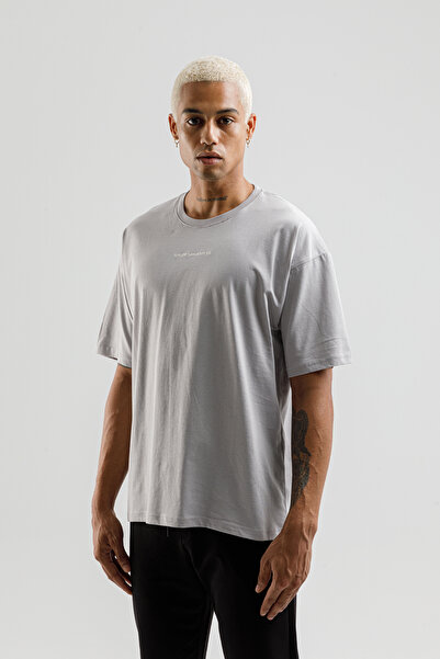 Airlife تي شيرت رياضي للرجال بقصة واسعة باللون الرمادي