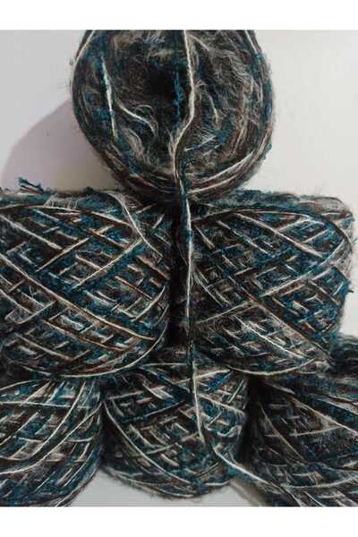 İPEK YÜN İPLİK DÜNYASI Angora Knitting Yarn 3 Ply (White, Bitter Brown) Bouqu...