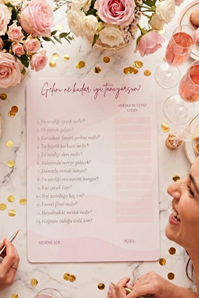 loyderlena Gelini Kim Daha İyi Tanıyor 10 Adet Bride To Be Soru Kartları Beka...