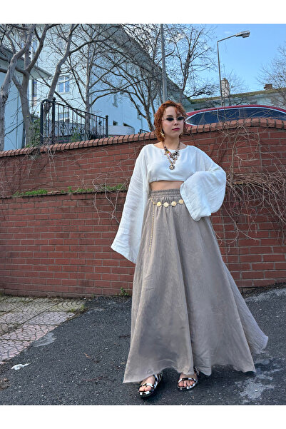 Bak'ap Premium Trendy Flounce Lined Chiffon Bohemian Long Skirt