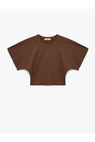 Koton Cotton Slim Fit Short Bat Sleeve Crew Neck T-Shirt