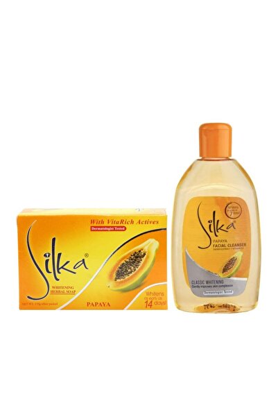 Silka Papaya Soap with Vita Rich Actives for Whitening + Papaya Face Wash 150ml