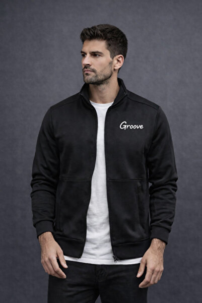 NOFLEN Hooded Scuba Groove Printed Zippered Jacket