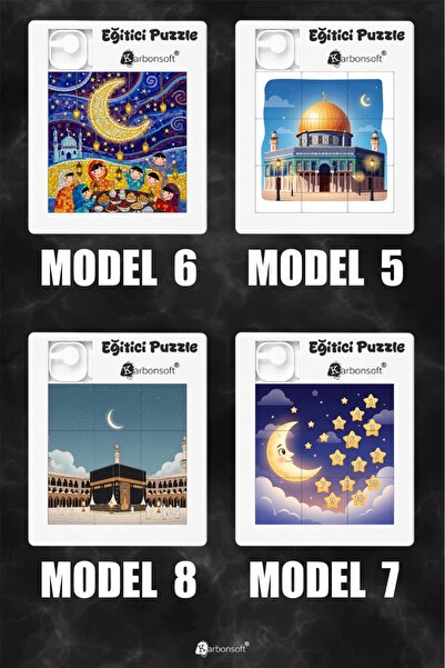 karbonsoft Ramazan Mini Yapboz – Eğitici 3x3 Puzzle (9 Parça)