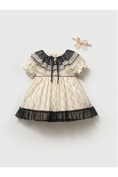 DIDuStore NOYNOY KIZ 9-24 AY YAKA ETEK FIRFIRLI ELBİSE