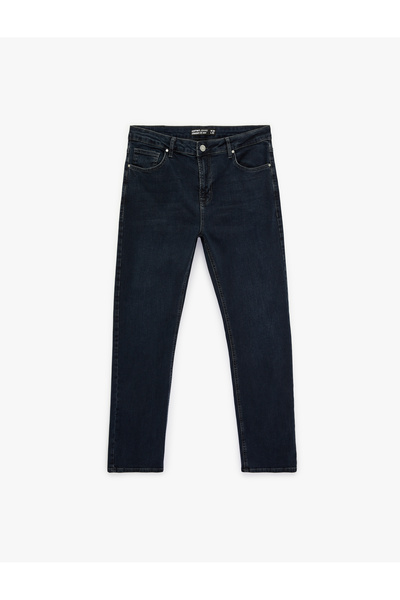 Koton Normal Bel Straight Leg Cotton Straight Fit Jean Trousers - Mark Jean