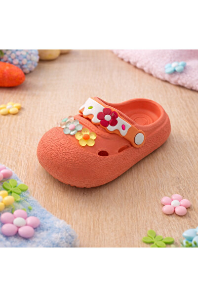 Calx Çiçek Detaylı Yumuşak Taban Çocuk Sandalet Terlik