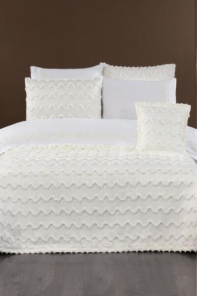 Çeyiz Diyarı Colorado Modern 9 Piece Bridal Set Ecru
