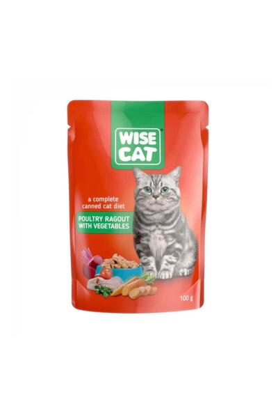 Wise Cat , WET FOOD FOR CATS, CHICKEN WITH VEGETABLES IN JELLY 13X100g