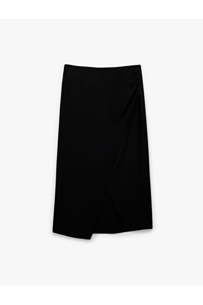 Koton Modal Fabric Double Breasted Midi Skirt