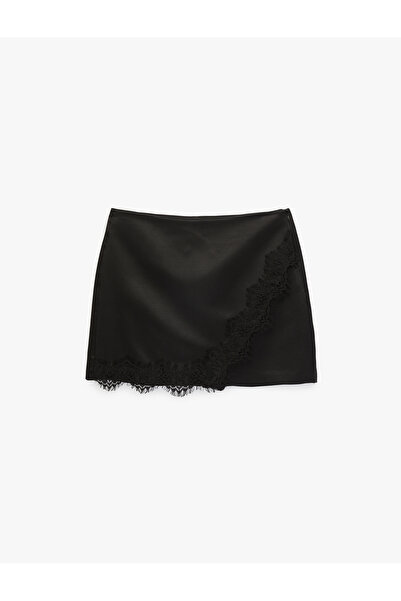 Koton Lace Detailed Mini Satin Short Skirt