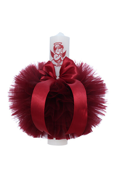 Recostore Κηροπήγιο βάπτισης, μοντέλο άγγελος, κόκκινο κεράσι, 30x5,5 cm, REC...